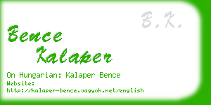 bence kalaper business card